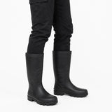 Bota Pvc Negra con Punta Y Plantilla