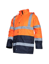 Parka Combinada Bicolor Naranjo Flúor